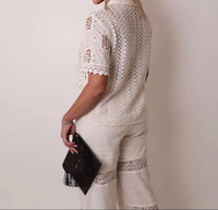 Miss Me - Cropped Sleeve Crochet Top
