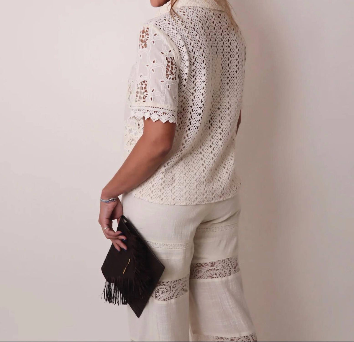 Miss Me - Cropped Sleeve Crochet Top