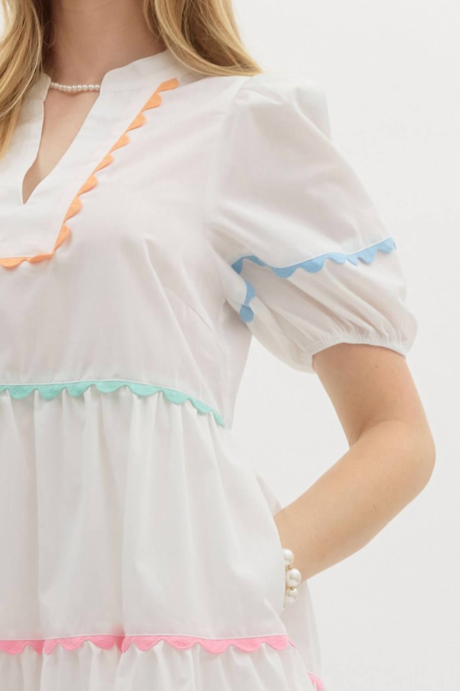 entro Caroline Mini Dress in white - women's dress - view 5