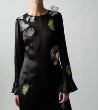 Lingua Franca - Ania Embellished Silk Dress