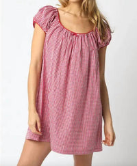Olivaceous - Harper Gingham Mini Dress