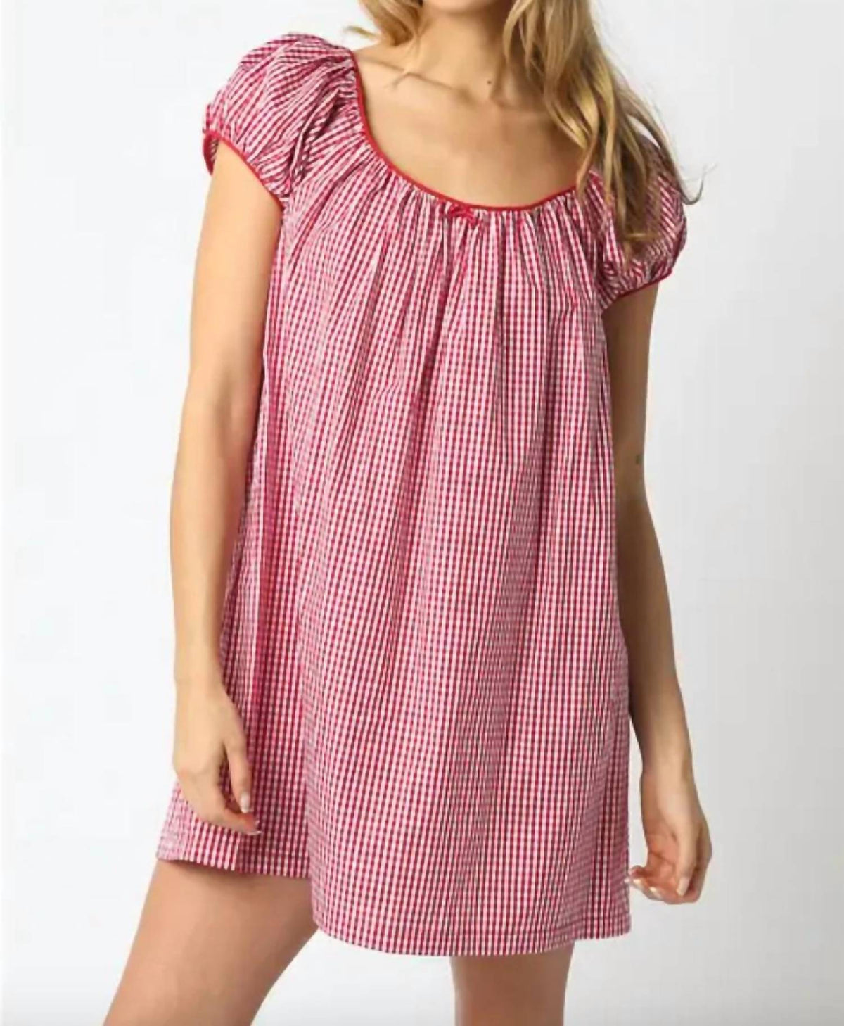 Olivaceous - Harper Gingham Mini Dress