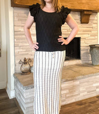 Easel - Black Ruffle Sleeve Tank