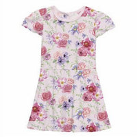Kickee - Girls' Print Flutter Sleeve Twirl Dress With Pockets