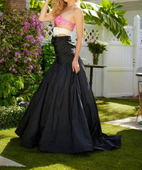 Ava Presley - Strapless Cut-Out Floral Ballgown Prom Dress