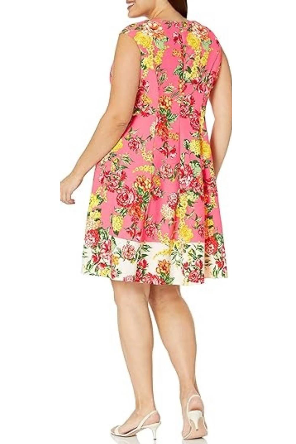 London Times - Cap Sleeve Floral Fit & Flare Dress