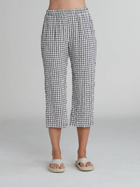 Cut Loose - Easy Crop Crinkle Plaid Pants