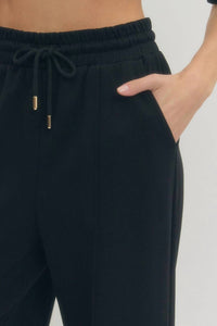 entro Luna Short Sleeve Knit Top And Wide Leg Pants Set in black - women's sleepwear - view 6