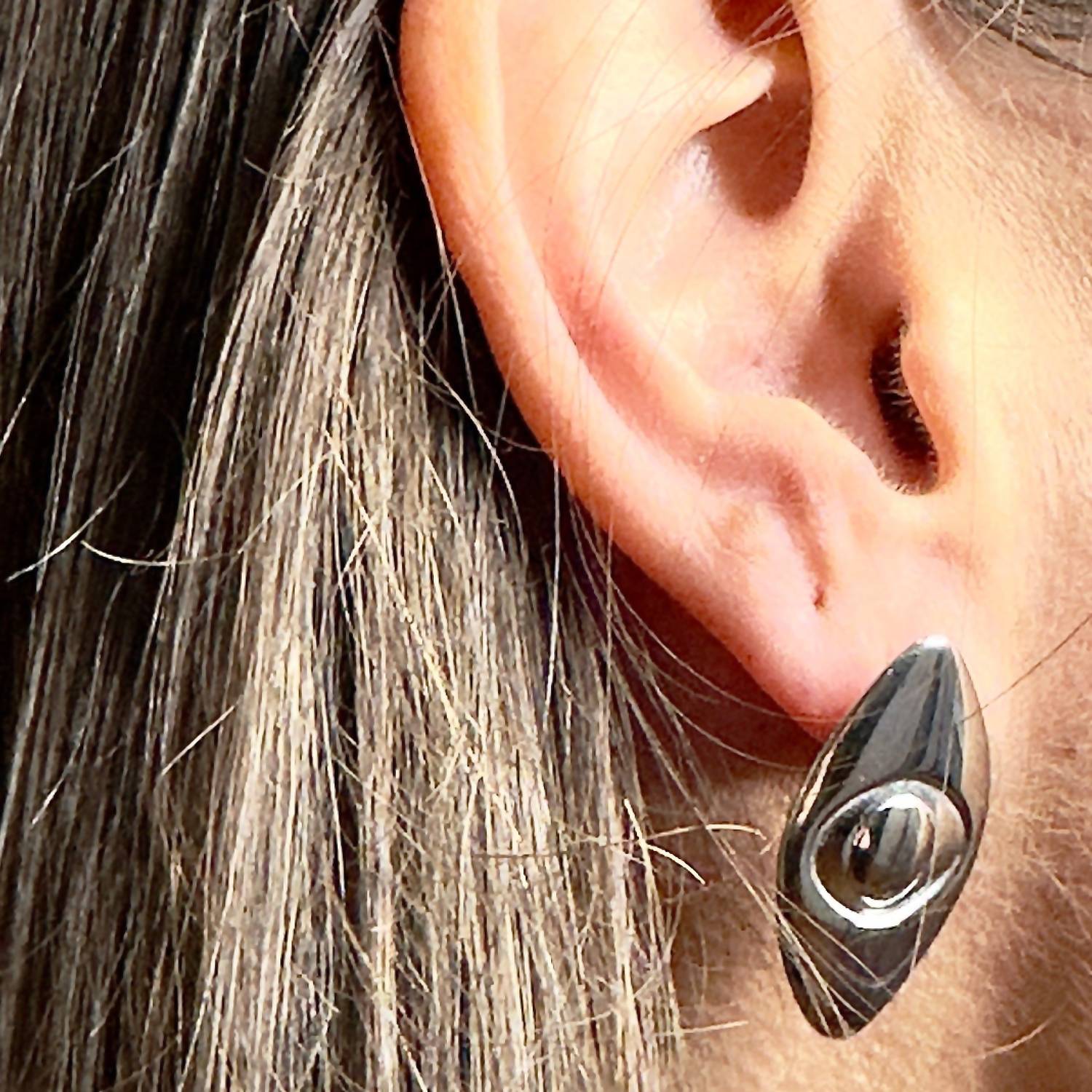 Jagged Halo Jewelry - Women's Athena Evil Eye Stud Earrings