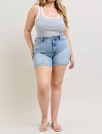 Judy Blue - High Waist Slim Cell Phone Back Pocket Denim Short