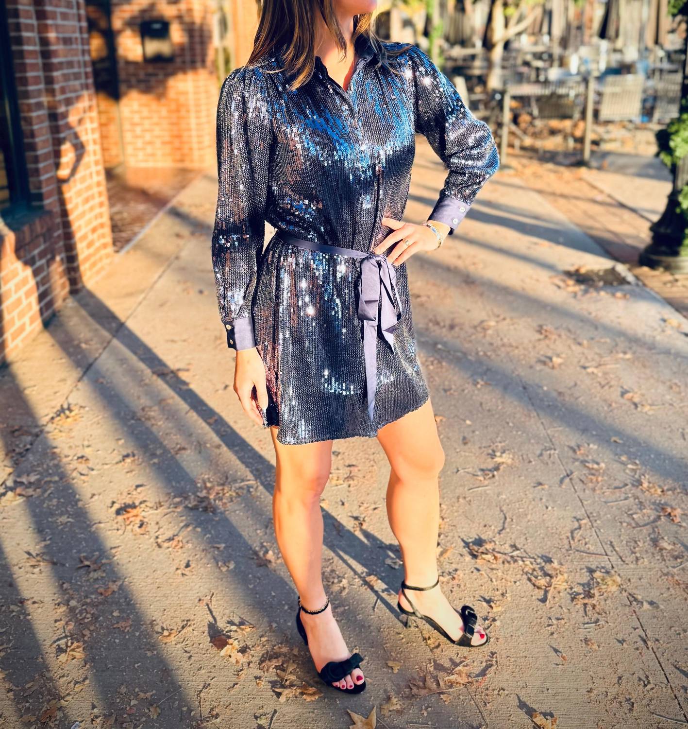 hutch Claudette Mini Dress in navy - women's dress - detail view
