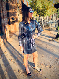 hutch Claudette Mini Dress in navy - women's dress - alternate view