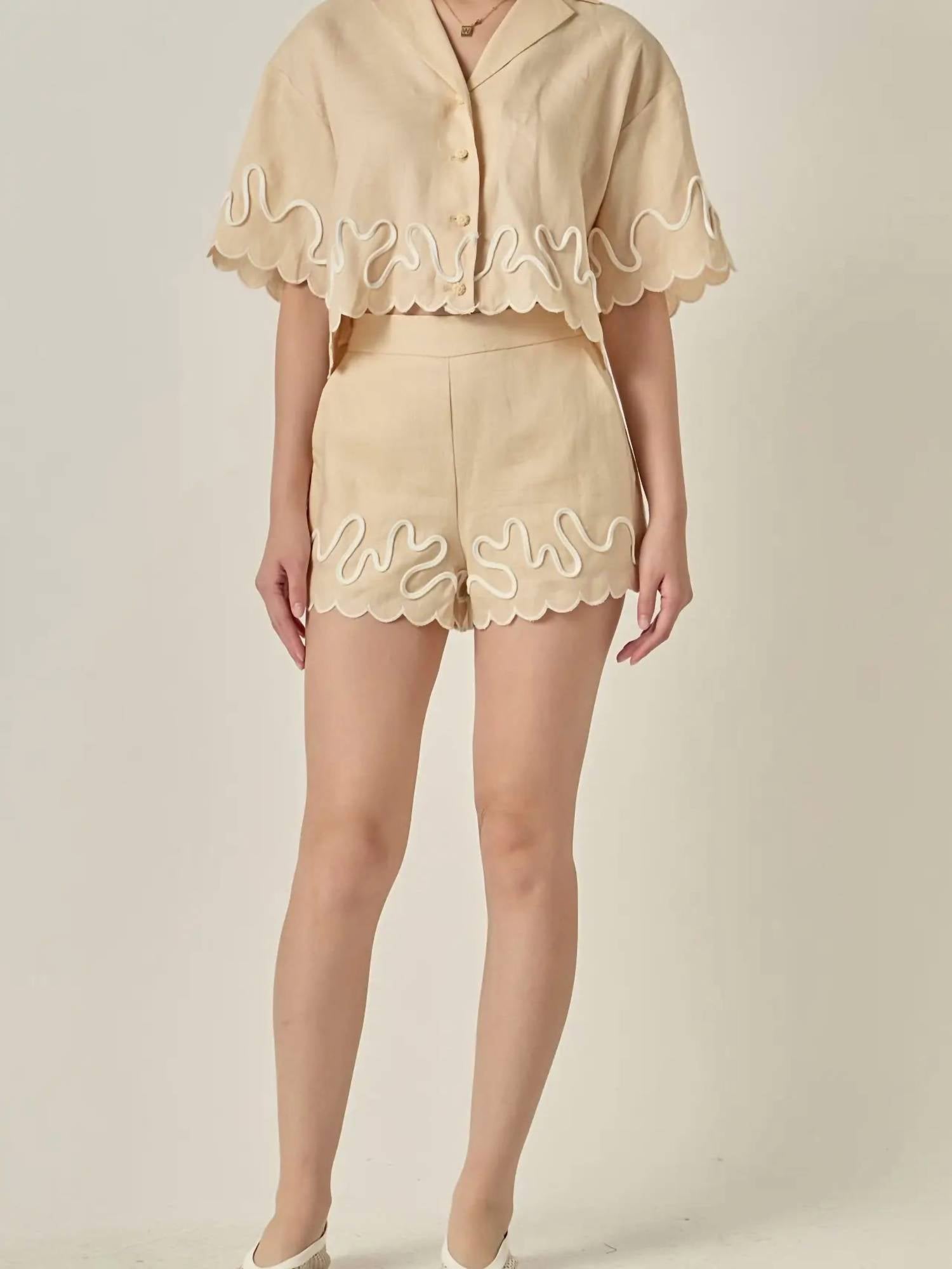 English Factory - Wavy Embroidered Shorts