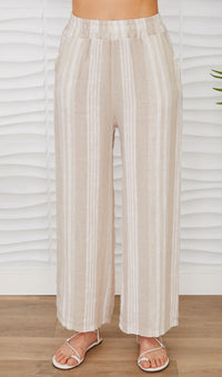 Milio Milano - The Arabella Stripe Linen Wide Leg Pant