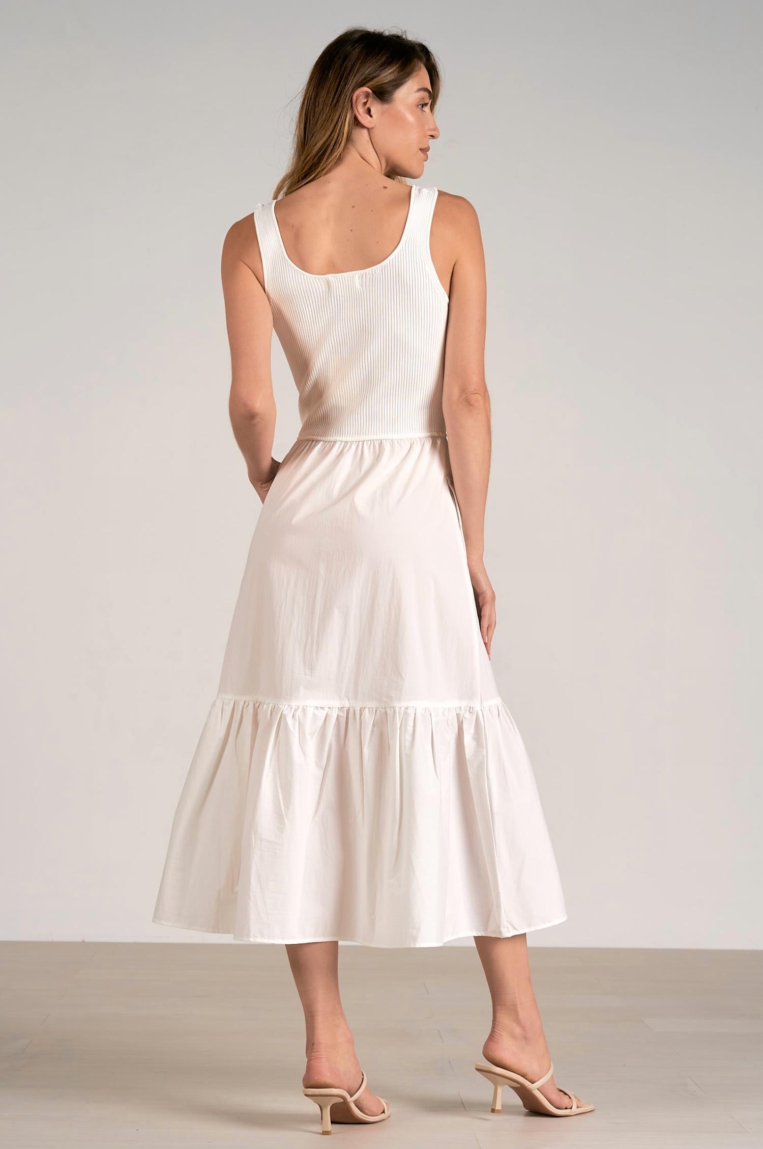 Elan - Reno Mixed Media Maxi Tank Dress