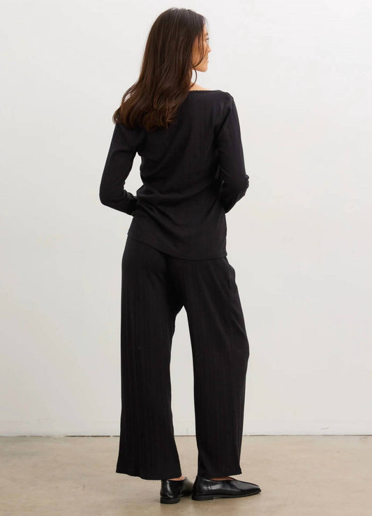Hatch - Pointelle Wide Leg Pant
