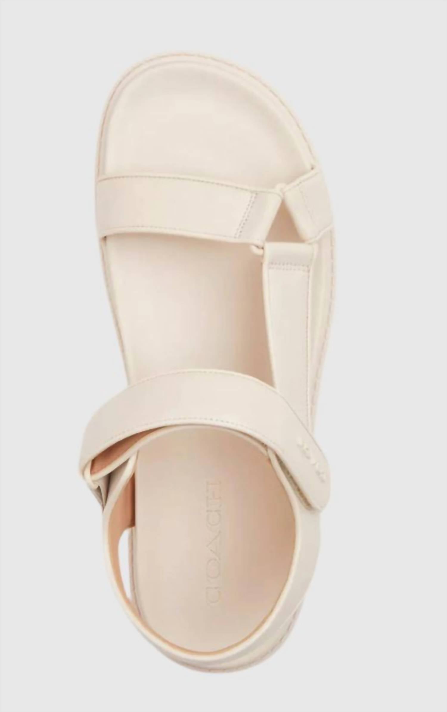 Coach Women's Sport Strappy Sandals in chalk white leather - women's sandal - view 4