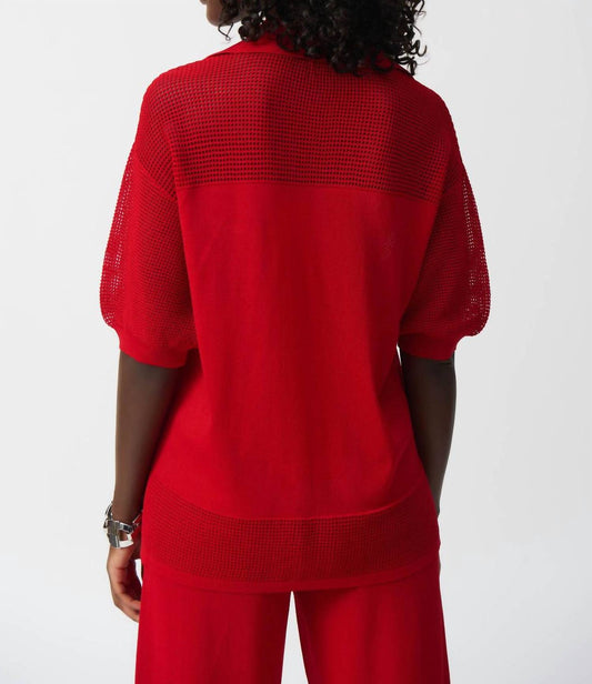 Joseph Ribkoff - Sweater Knit Pullover With Pointelle Detail