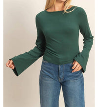 Hyfve - Everly Long Bell Sleeve Ribbed Knit Top