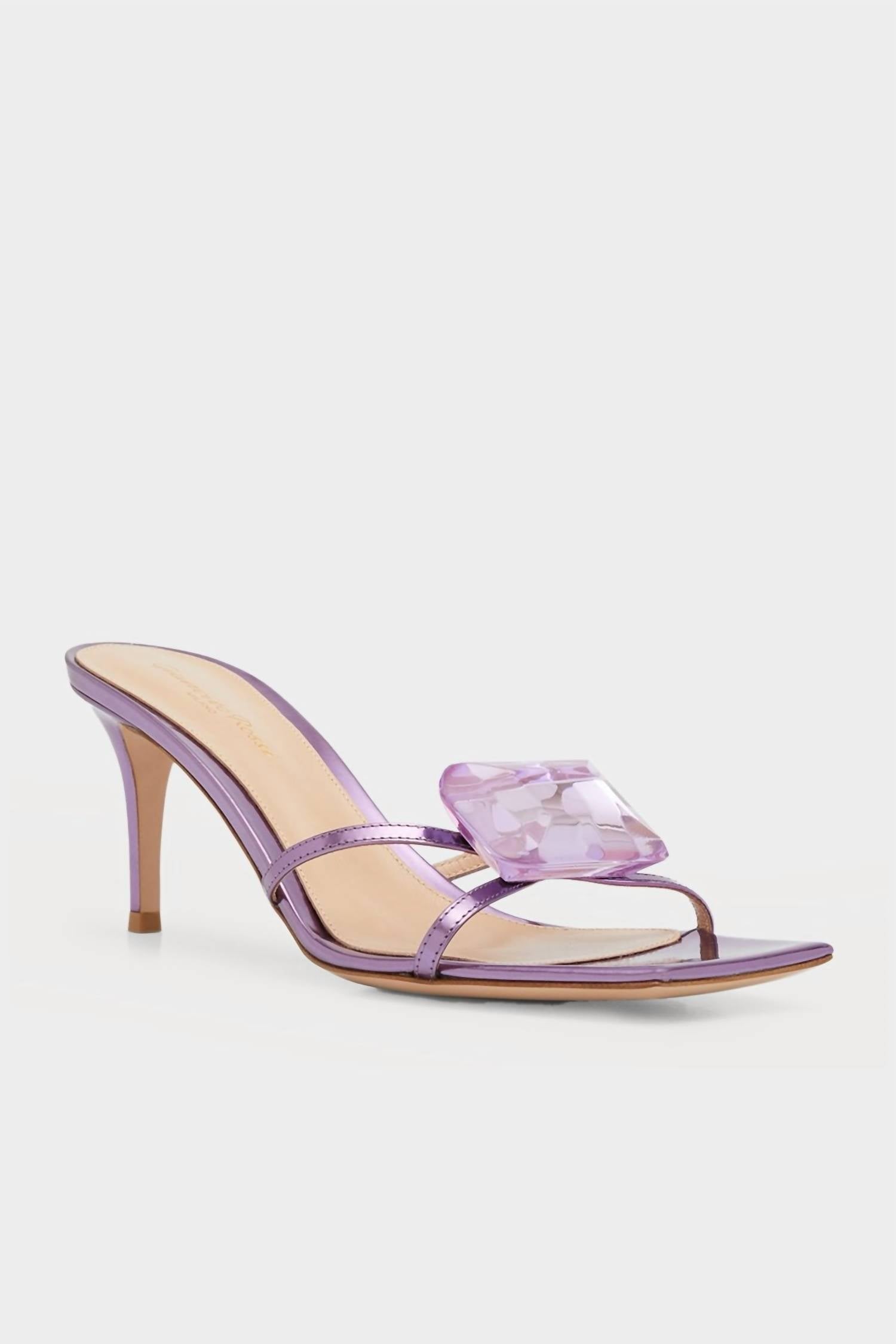 Gianvito Rossi - Women's Jewel Iridescent Leather 70 Mule Sandal