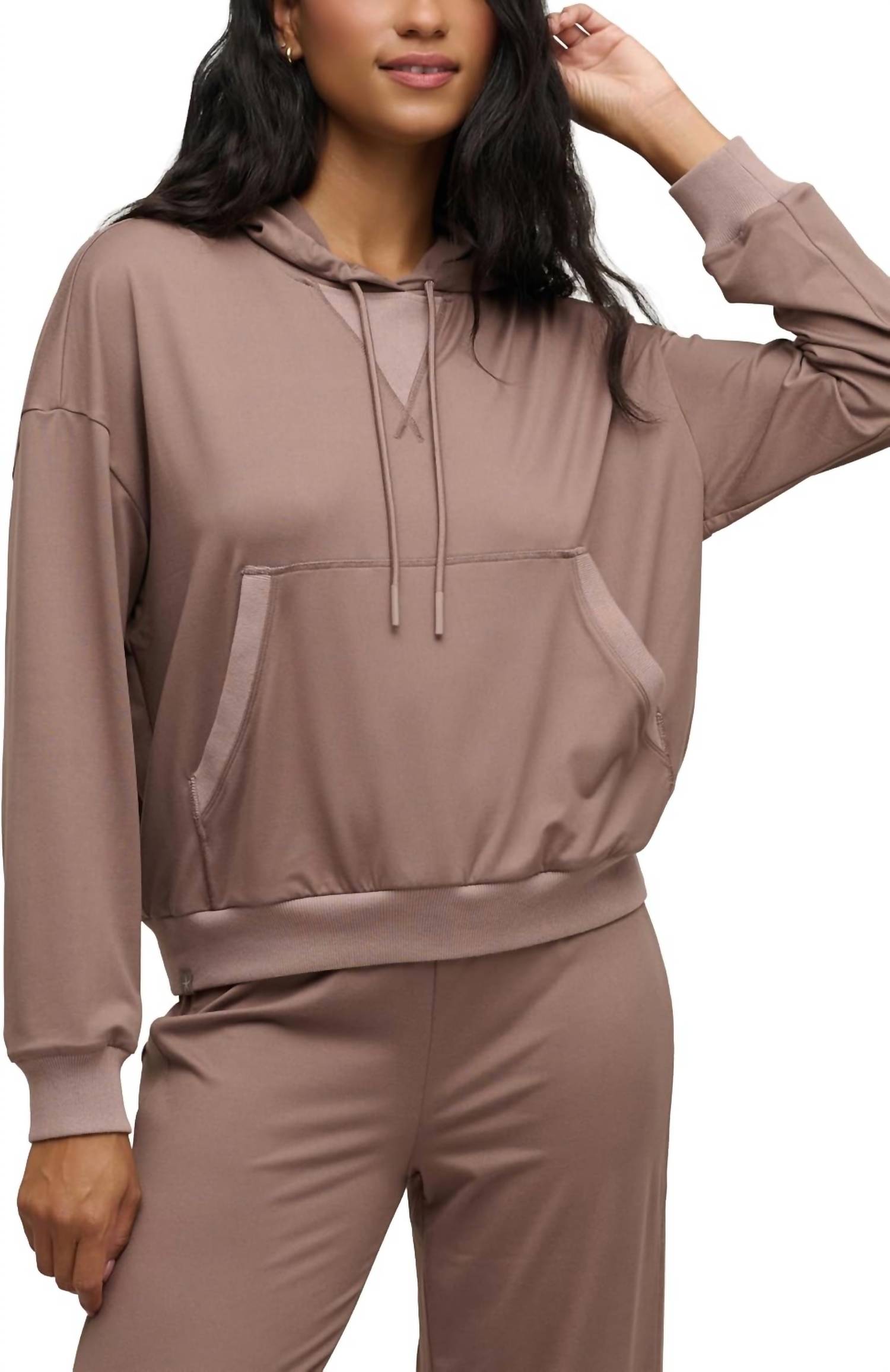BAREFOOT DREAMS Butterchic Hoodie in beige - women's top - detail view