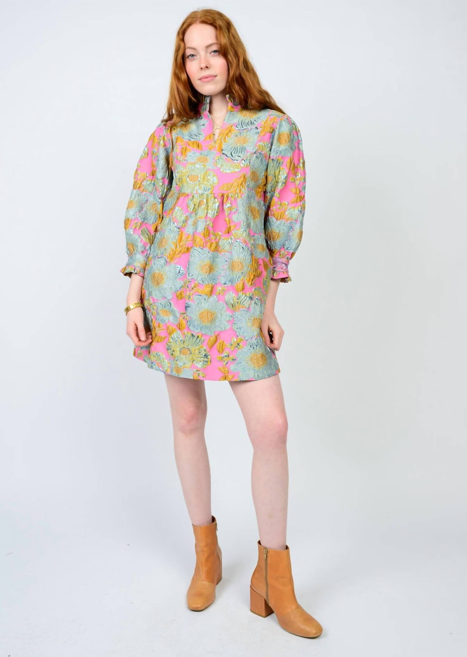 Ivy Jane - Brocade Ruffle Trim Dress