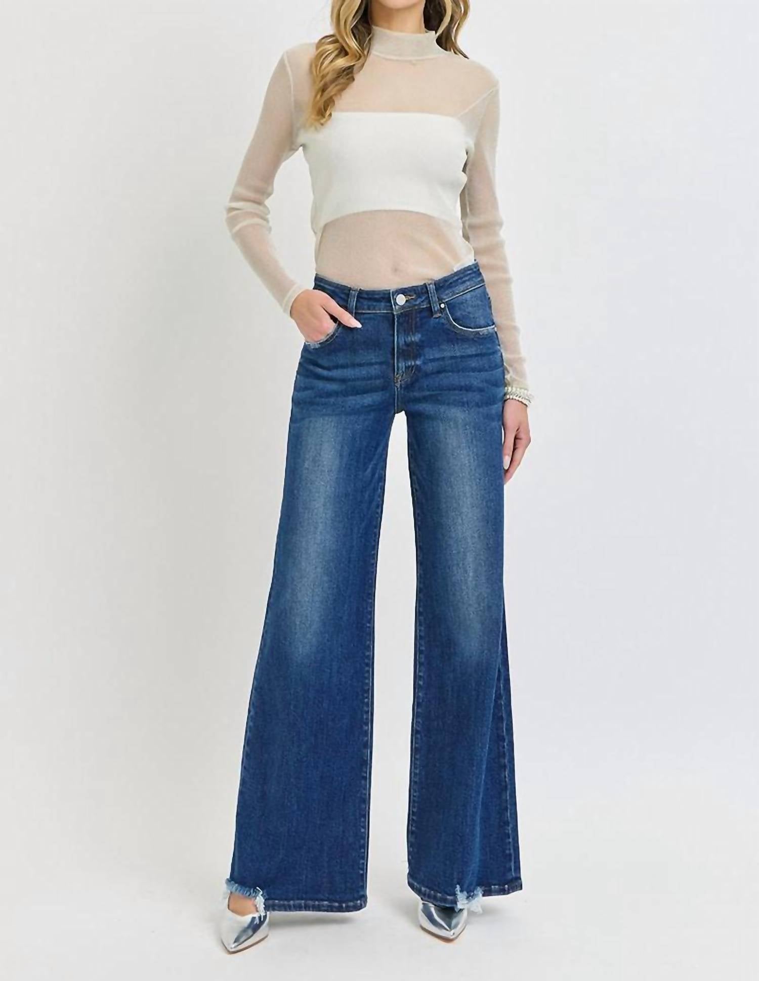RISEN Mid Rise Wide Leg Jeans - women's jeans - view 6