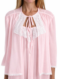 Amanda Rich - TRICOT BED JACKET WITH LACE