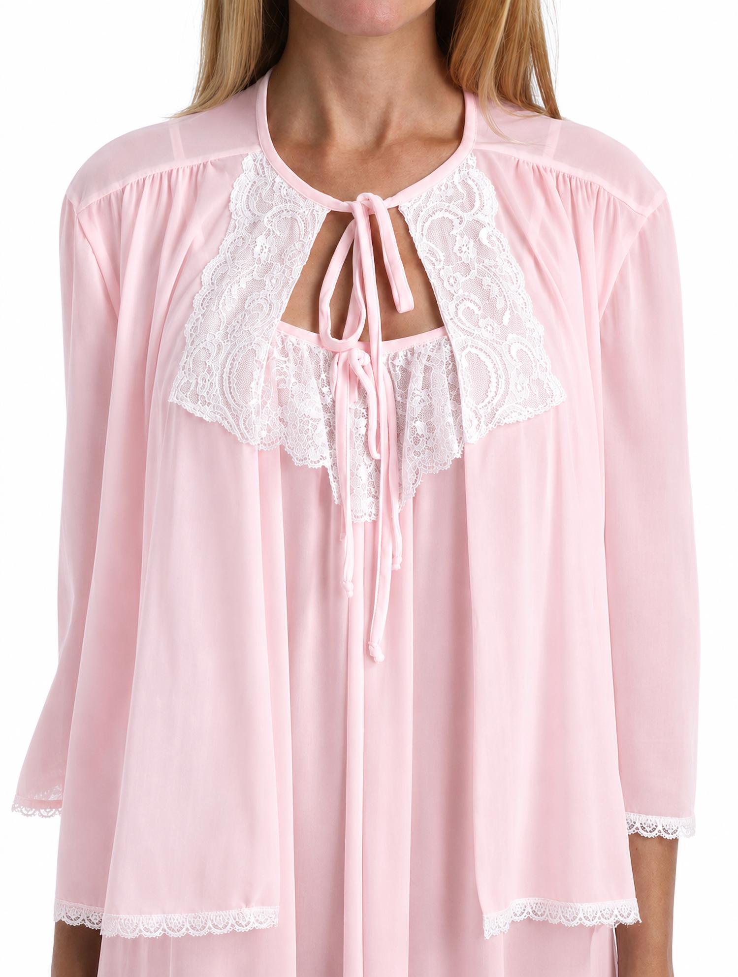 Amanda Rich - TRICOT BED JACKET WITH LACE