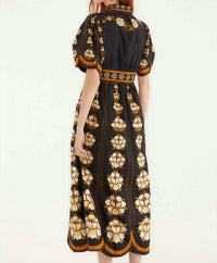 Farm Rio - Embroidered Flowers Midi Dress
