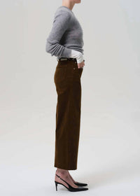 Citizens of Humanity Women's Lyra Wide Leg Crop Pant in manuka - women's pants - detail view