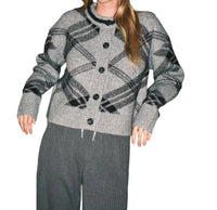 Aaron & Amber - Warm Plaid Pullover Cardigan