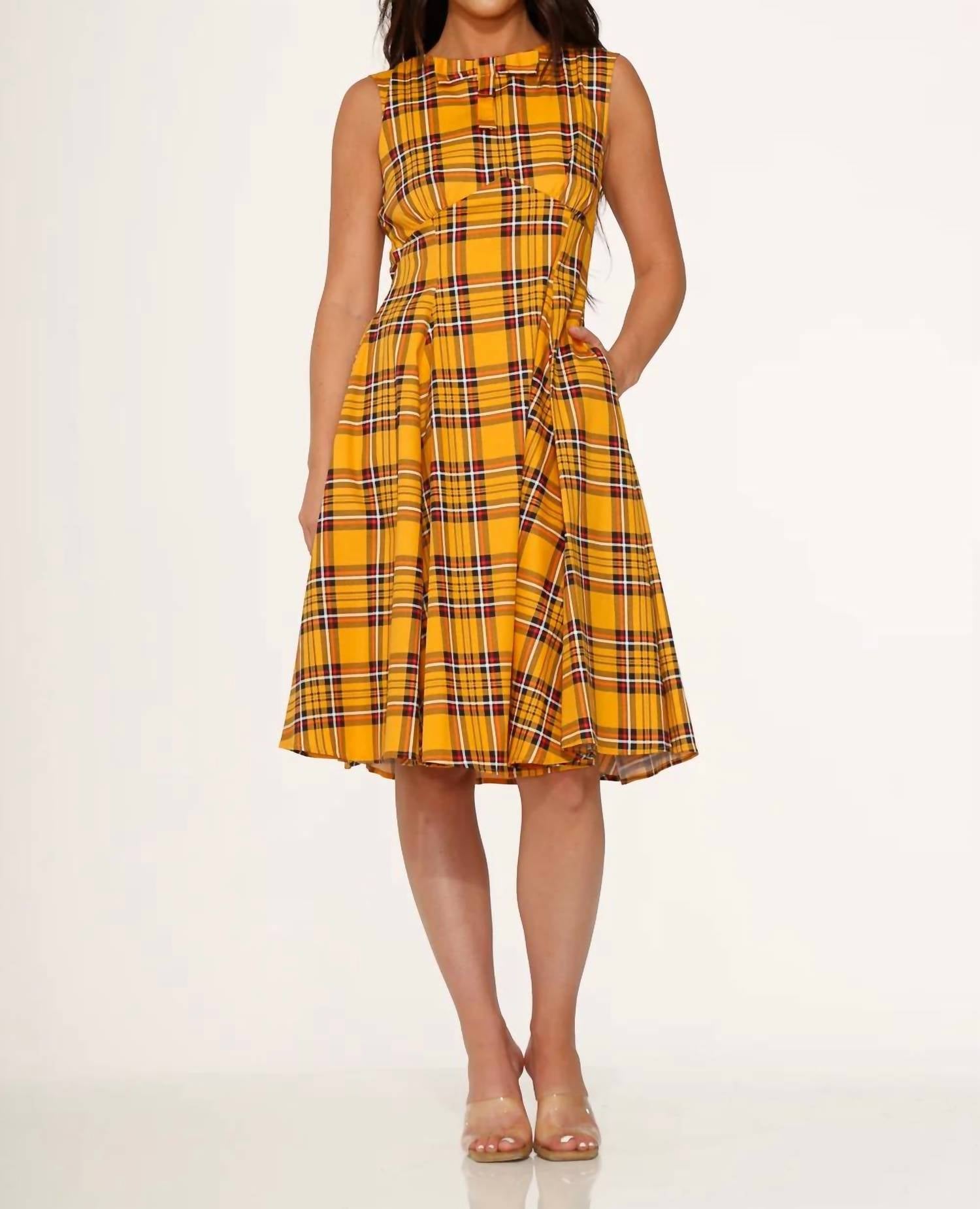 Orchid Bloom - Plaid Swing Dress