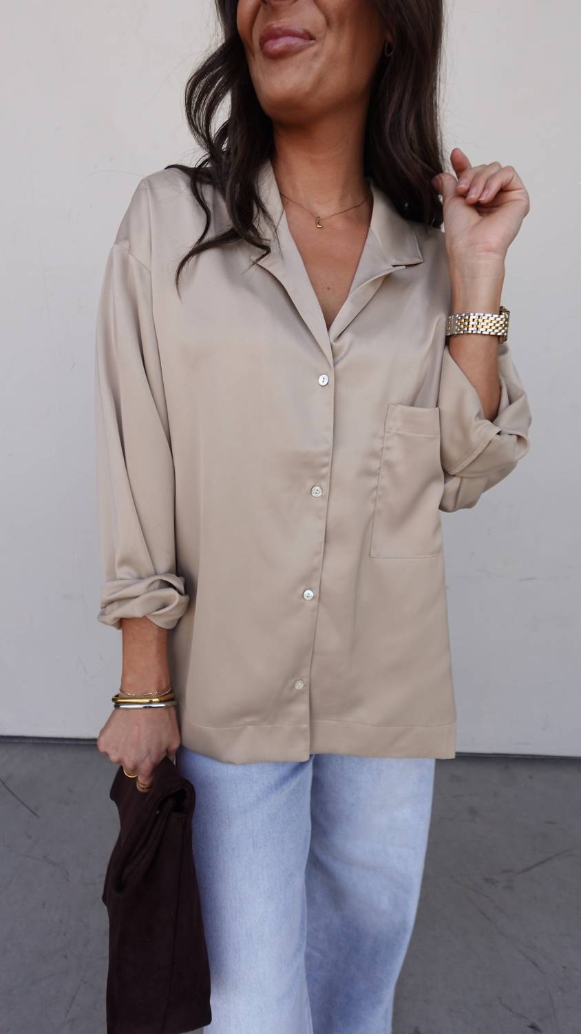 Wishlist - Satin Button-up Top