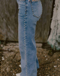 Vibrant - Stud Me Straight Leg Jeans