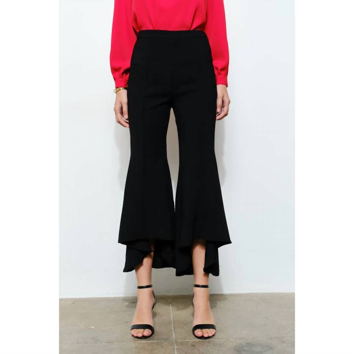 Ina Fashion - Draped Ruffle High Low Flare Pants
