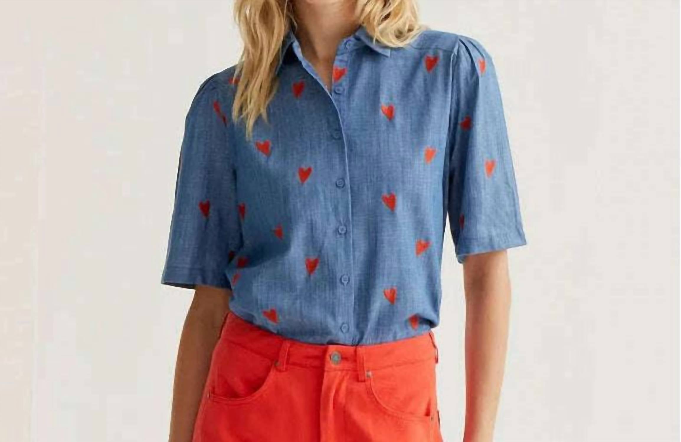 Compania Fantastica - Heart Button Down Top