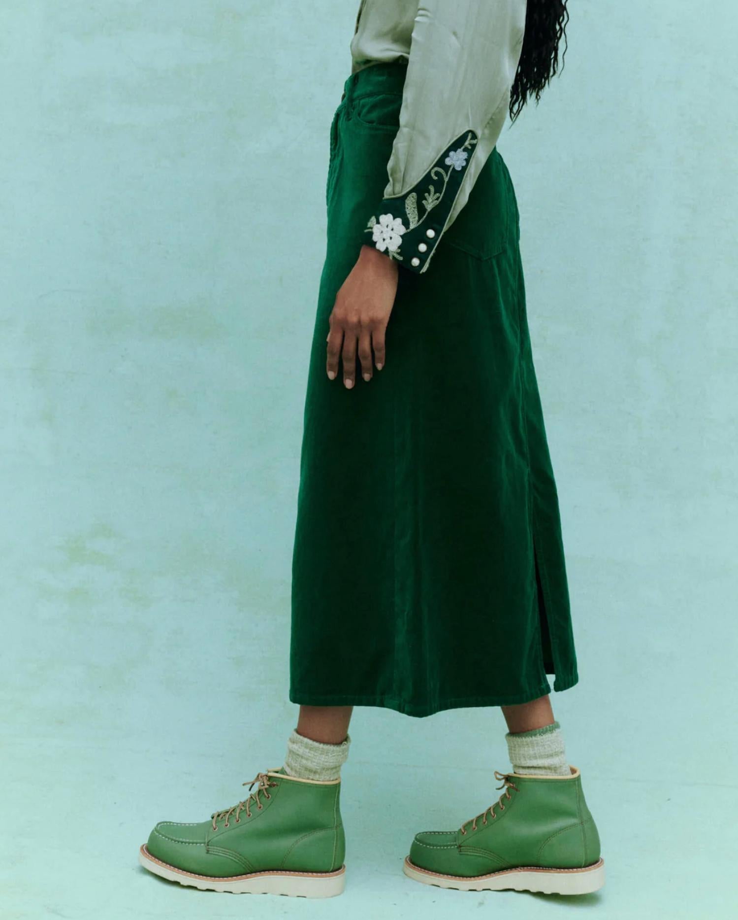 The Great. - Velvet Column Skirt