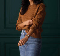 The Normal Brand Colette Chunky Cotton Knit Sweater in beige - women's sweater
