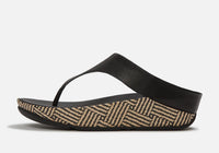 Fitflop - Women's Lulu Lux Graphic-weave Leather Toe-post Sandals