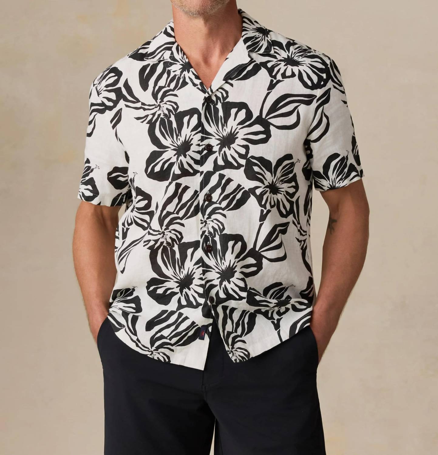 Faherty - Short-sleeve Linen Camp Shirt