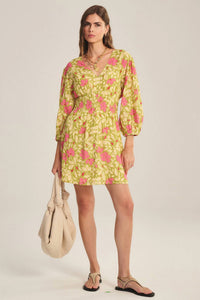 Velvet By Graham & Spencer - Blossom Printed Lurex Draya Mini Dress
