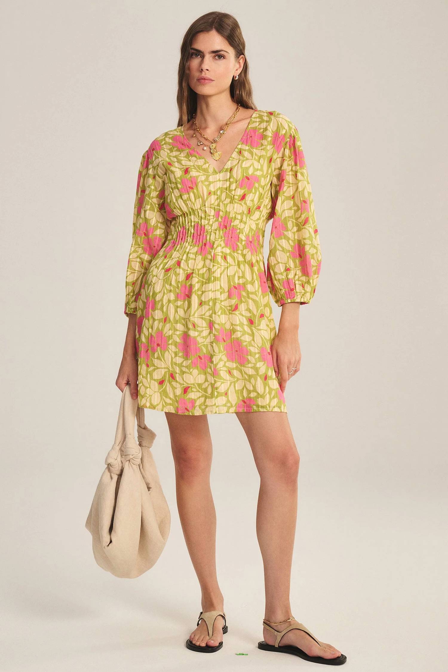 Velvet By Graham & Spencer - Blossom Printed Lurex Draya Mini Dress