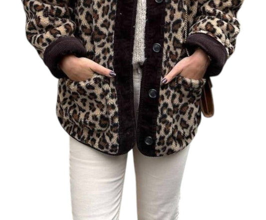 Mapcie - FLEECE LEOPARD SHACKET