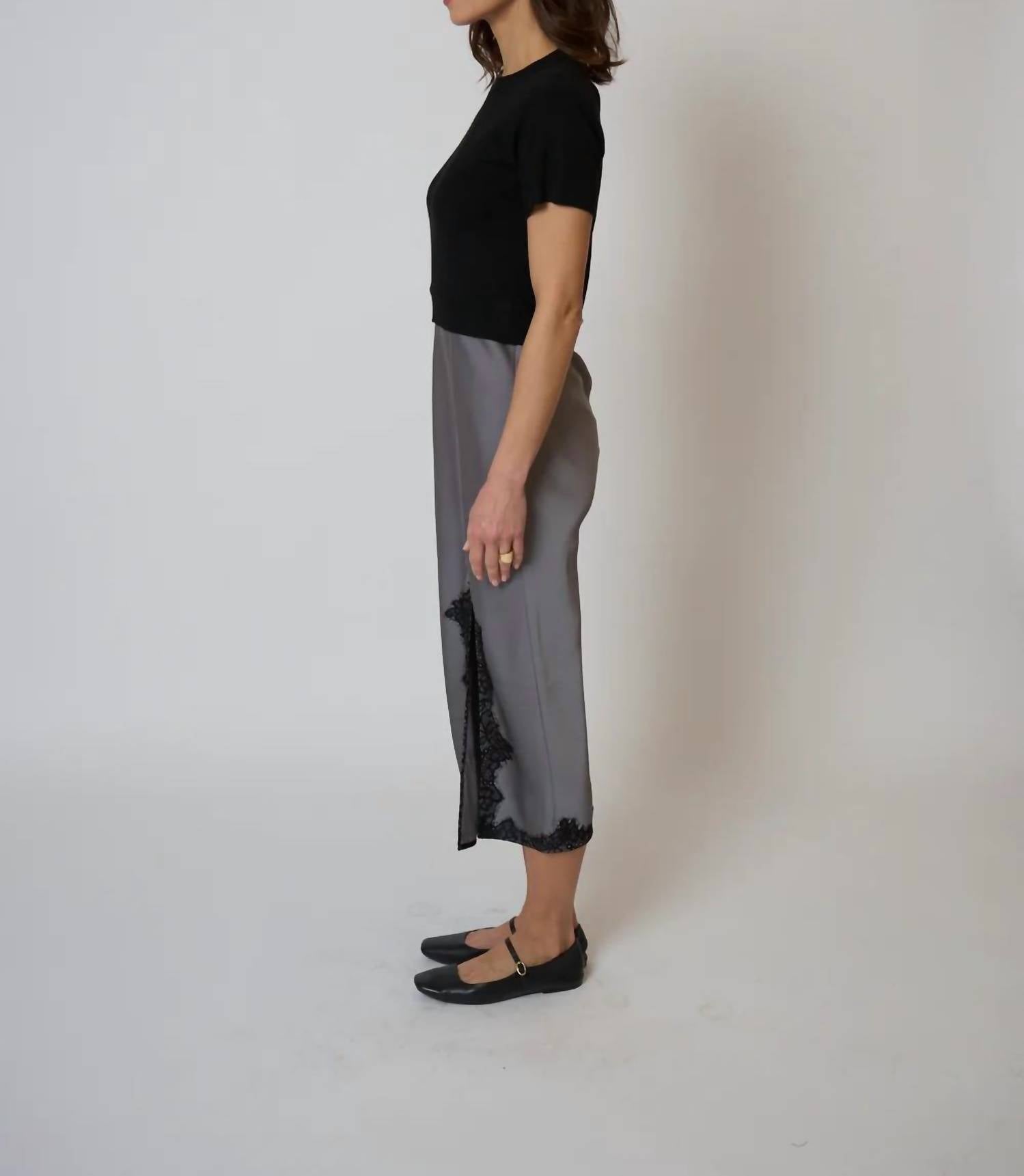 Central Park West Celeste lace and sweater combo dress in black - women's dress - alternate view