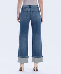 Flying Monkey - Mid Rise Cuffed Slim Wide Jeans