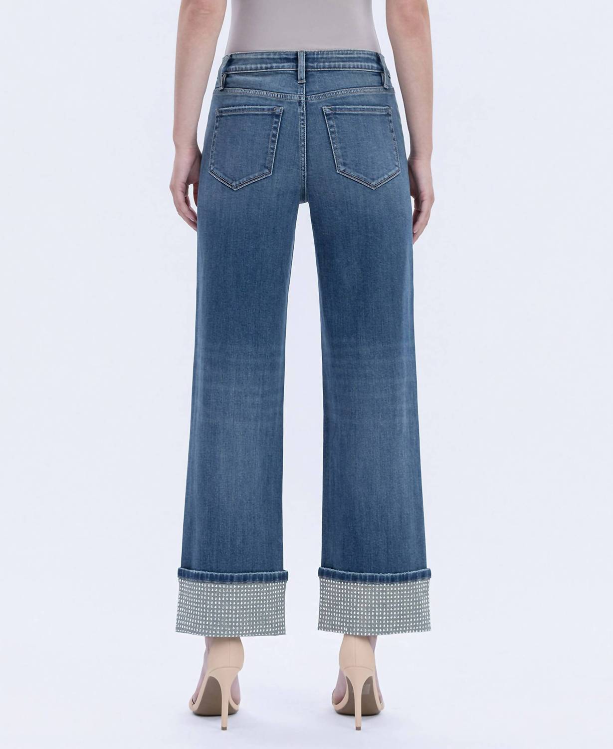 Flying Monkey - Mid Rise Cuffed Slim Wide Jeans