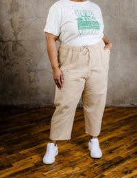 ABLE Mila Pull On Pant in brown sugar - women's pants - detail view