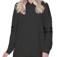 PJ Harlow Destiny French Terry Hooded Sweatshirt With Satin Trim