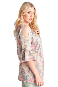 Oddi - Floral Crochet Washed Top